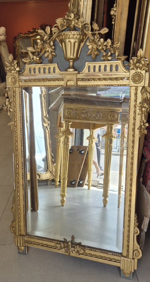 Antique Louis XVI Mirror, 66 X 115 Cm 