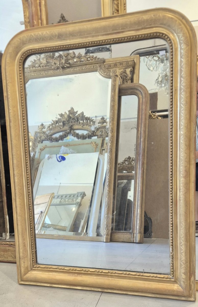 Miroir Louis Philippe ancien doré 75*110cm-photo-3