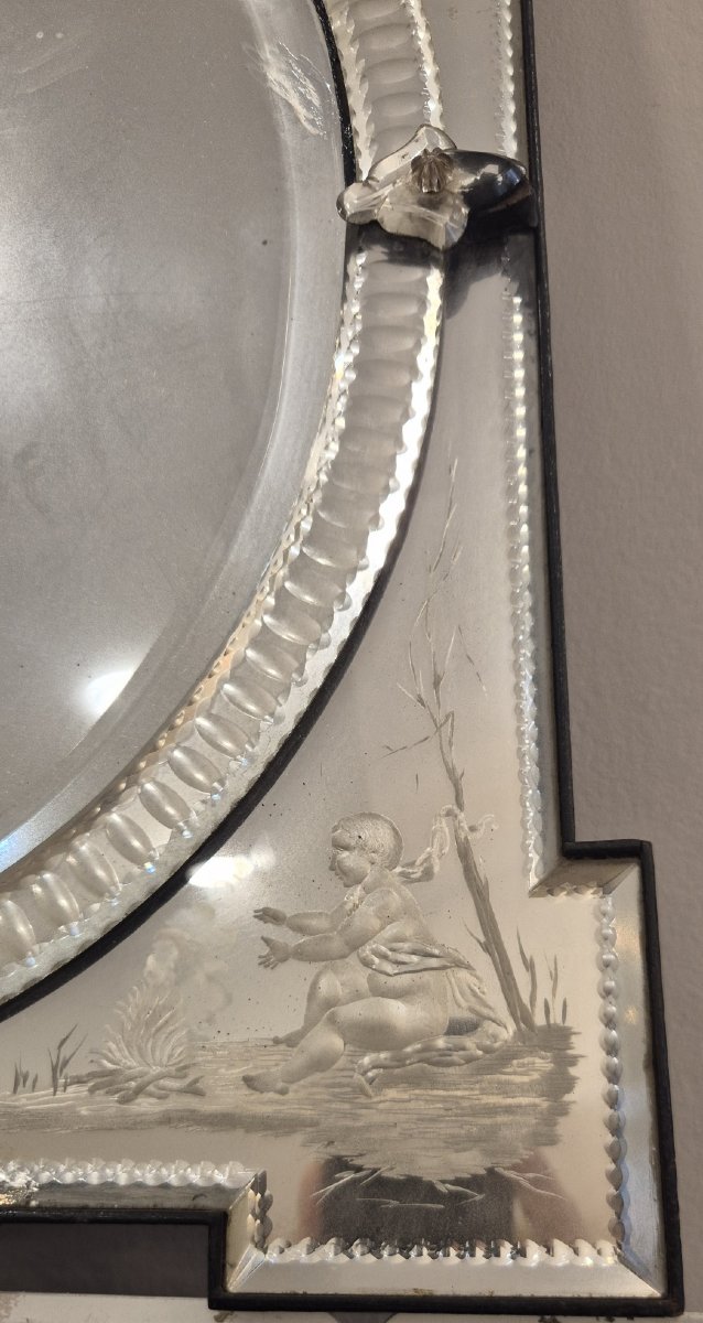 Antique 19th-century "venice 4 Seasons" Mirror, 40 X 65 Cm-photo-3