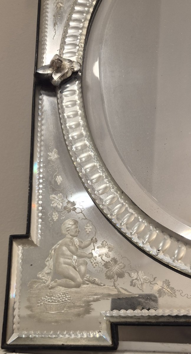 Antique 19th-century "venice 4 Seasons" Mirror, 40 X 65 Cm-photo-4
