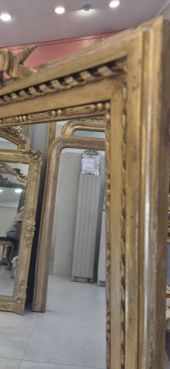 Antique Gilded Louis XVI Mirror, 94 X 146 Cm-photo-4