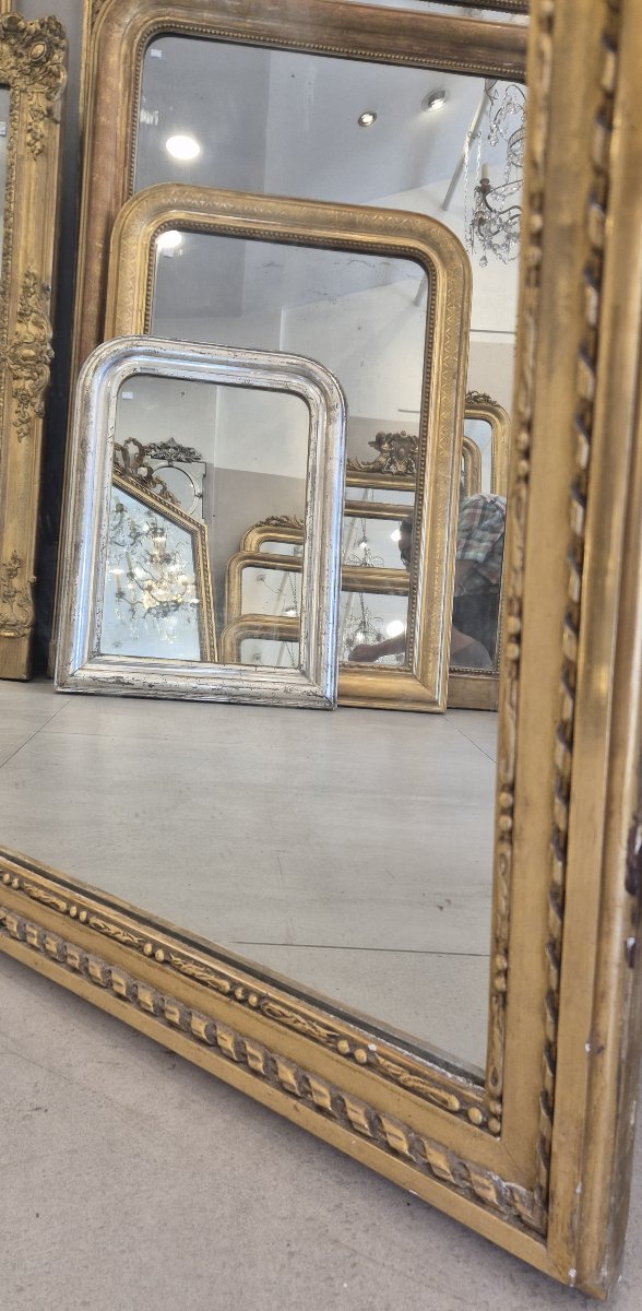 Antique Gilded Louis XVI Mirror, 94 X 146 Cm-photo-1