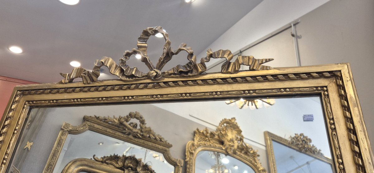 Antique Gilded Louis XVI Mirror, 94 X 146 Cm-photo-2