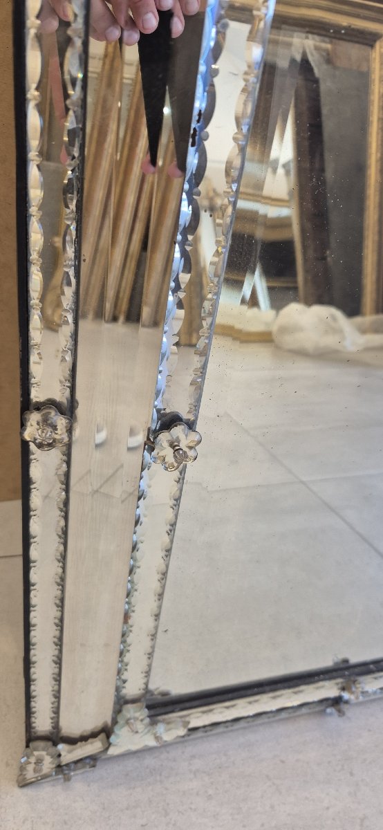 miroir verre de Venise glaces anciennes 67*80 cm-photo-3