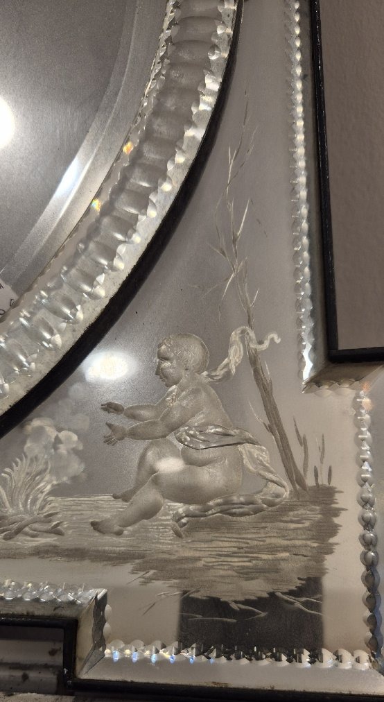 Antique Venice Mirror With "4 Seasons" Glazing Beads, 40 X 50 Cm-photo-2