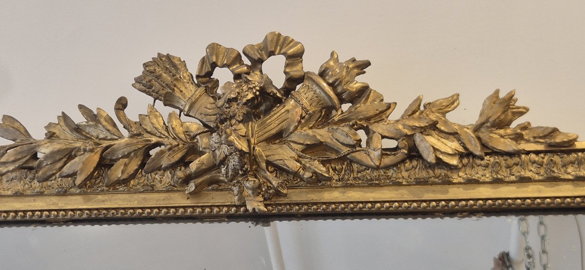 Antique Napoleon Period Mirror Gilted-photo-2