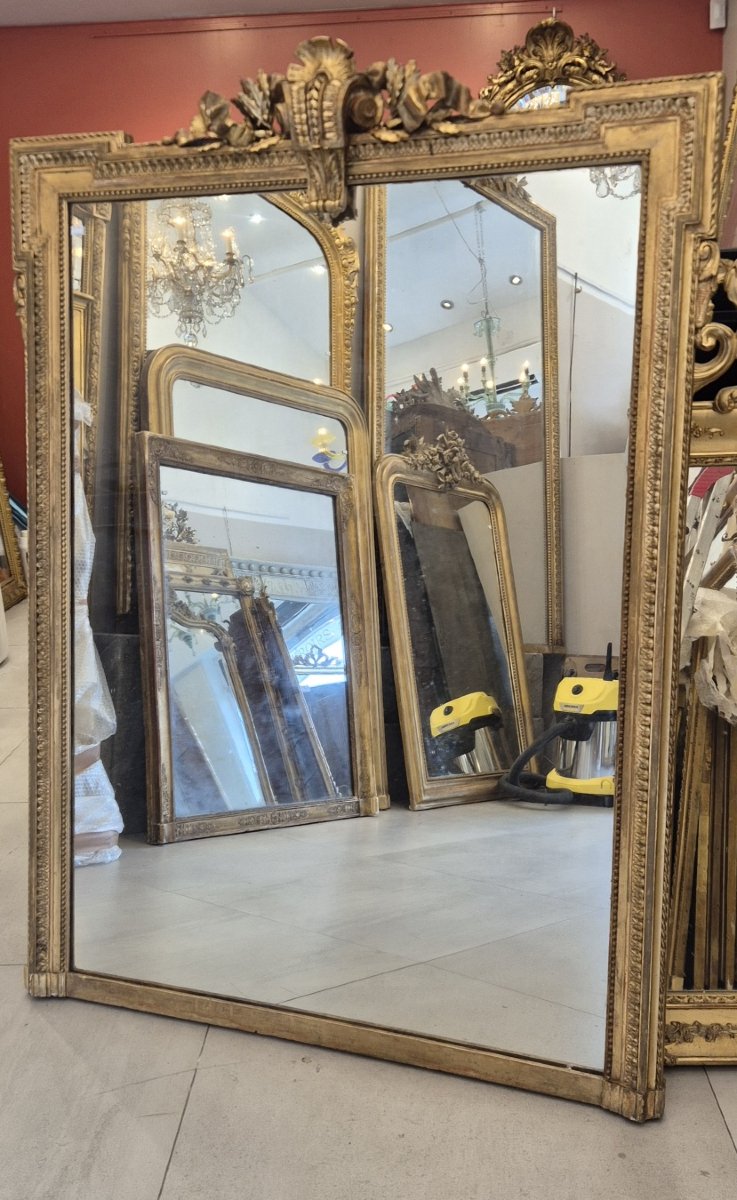 Antique Gilded Louis XVI Mirror, 105 X 148 Cm-photo-2