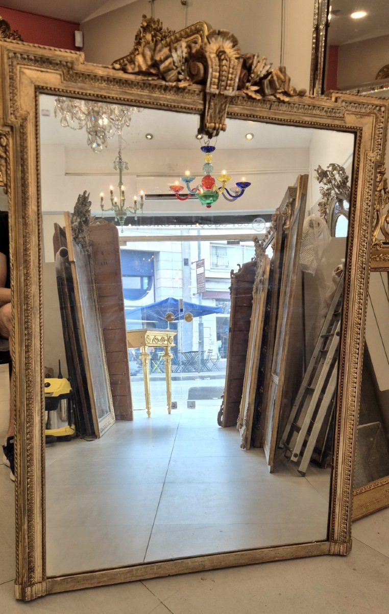 Antique Gilded Louis XVI Mirror, 105 X 148 Cm-photo-3