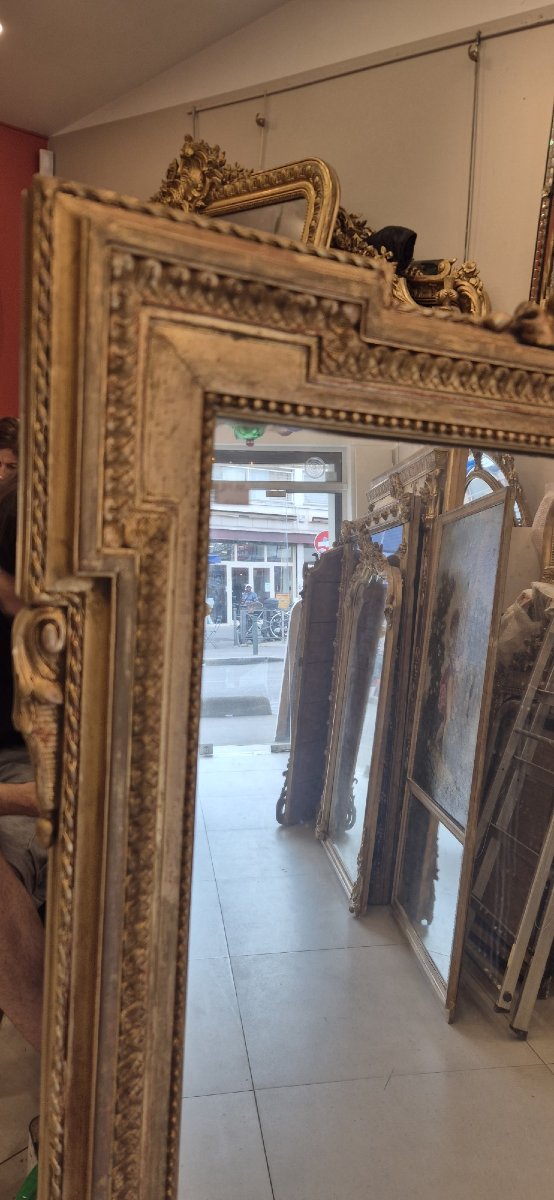Antique Gilded Louis XVI Mirror, 105 X 148 Cm-photo-4
