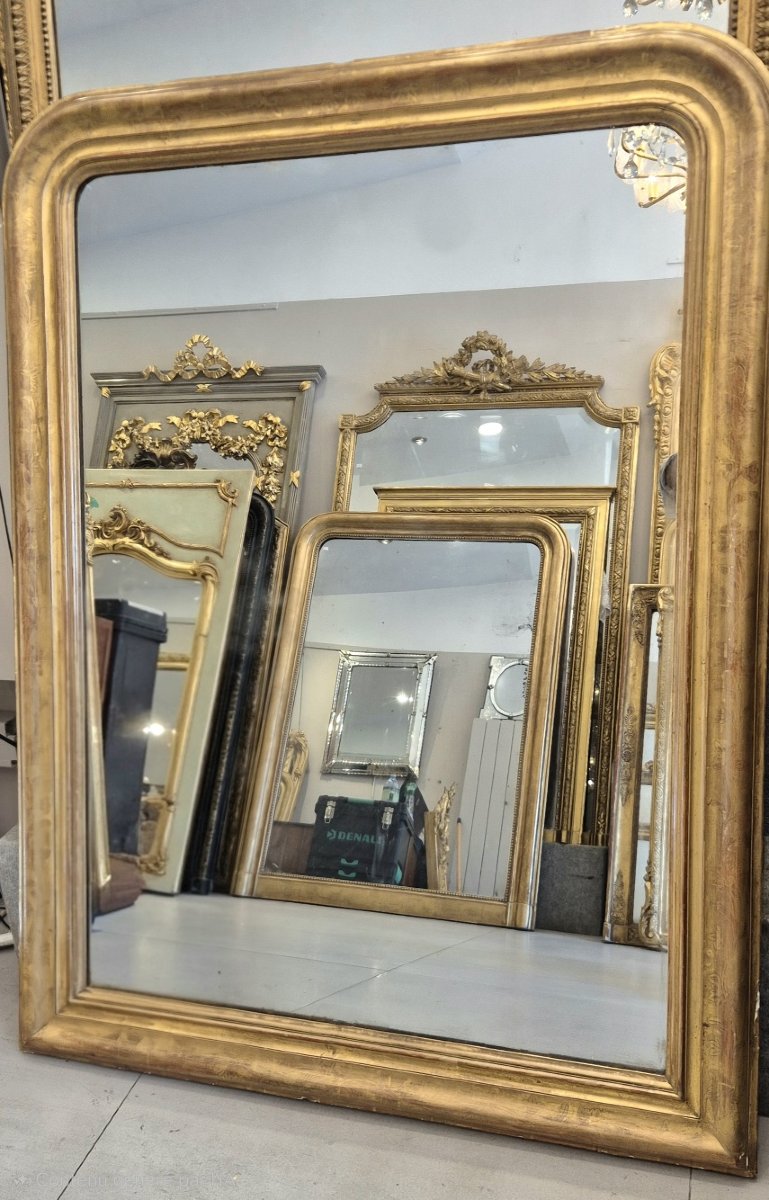 Miroir Louis Philippe ancien doré  104*136cm-photo-2