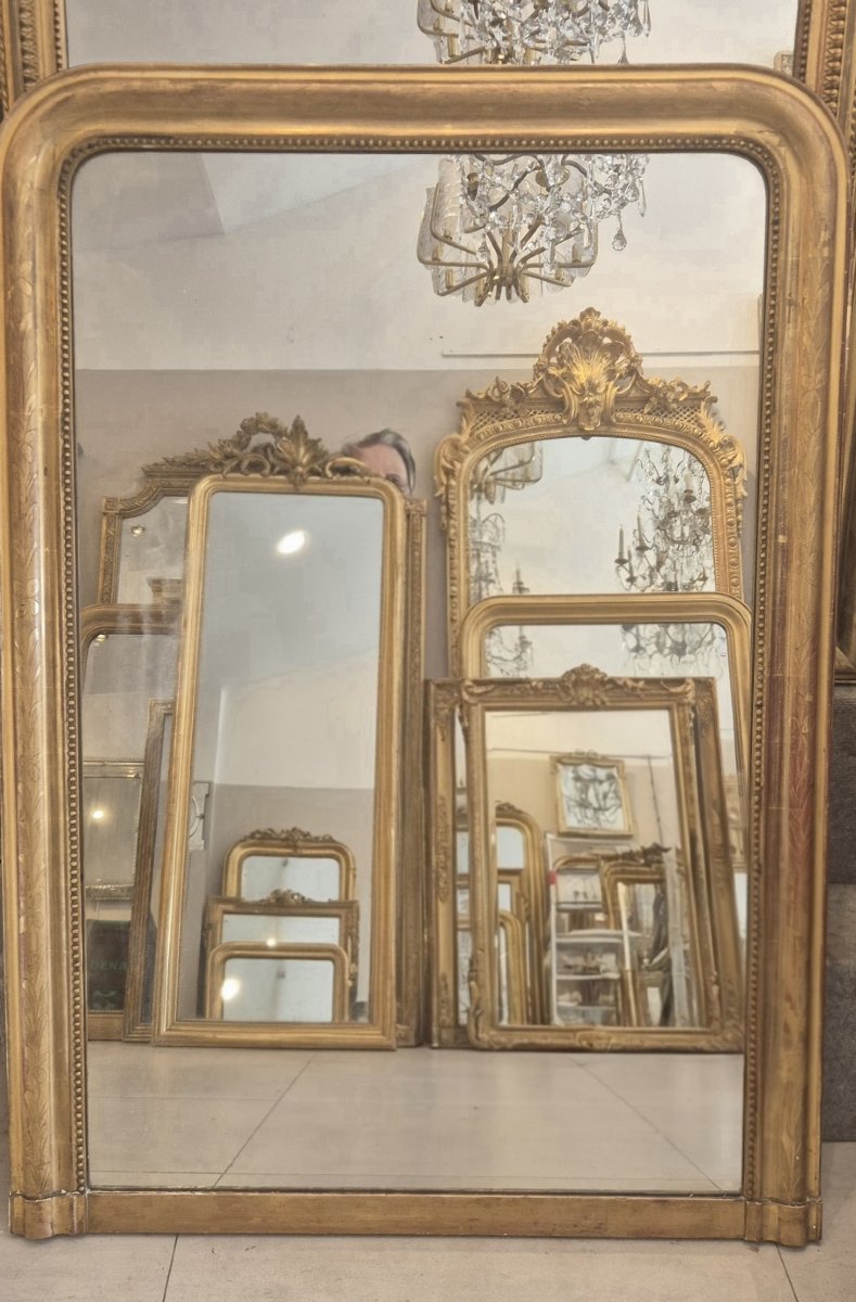 Antique Gilded Louis Philippe Mirror, 102 X 142 Cm