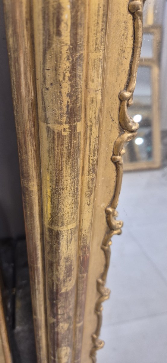 Grand miroir Napoleon III ancien doré au mercure 125*210 cm-photo-1