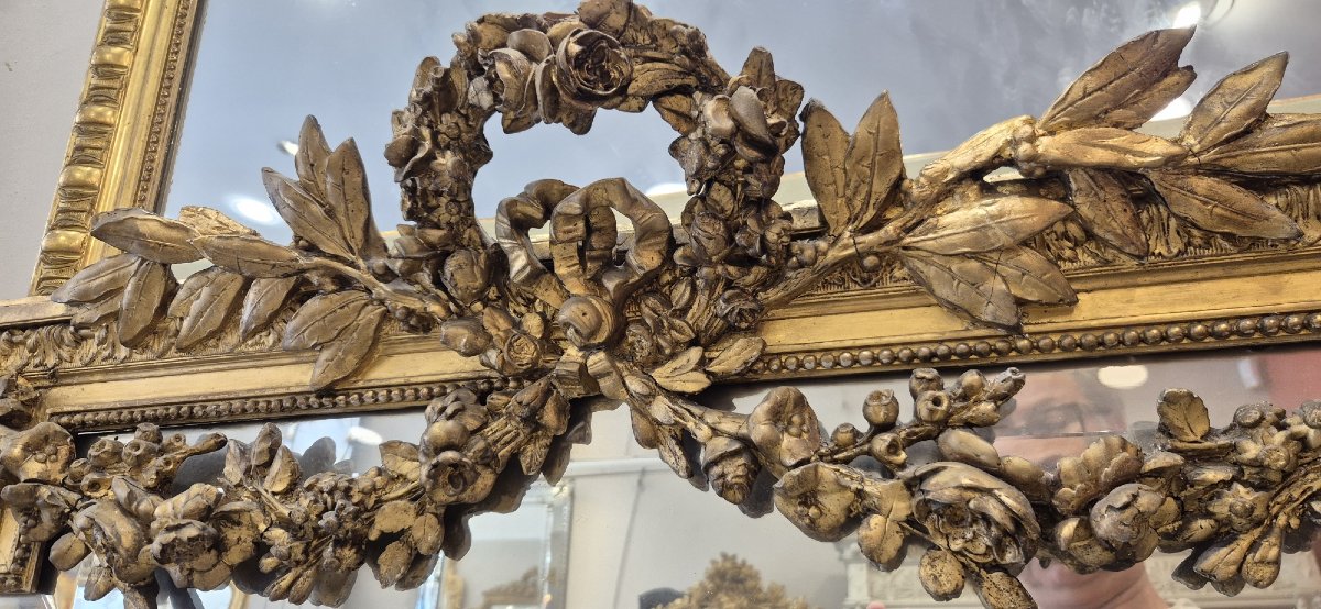Miroir Louis XVI  doré ancien  110*158cm-photo-4