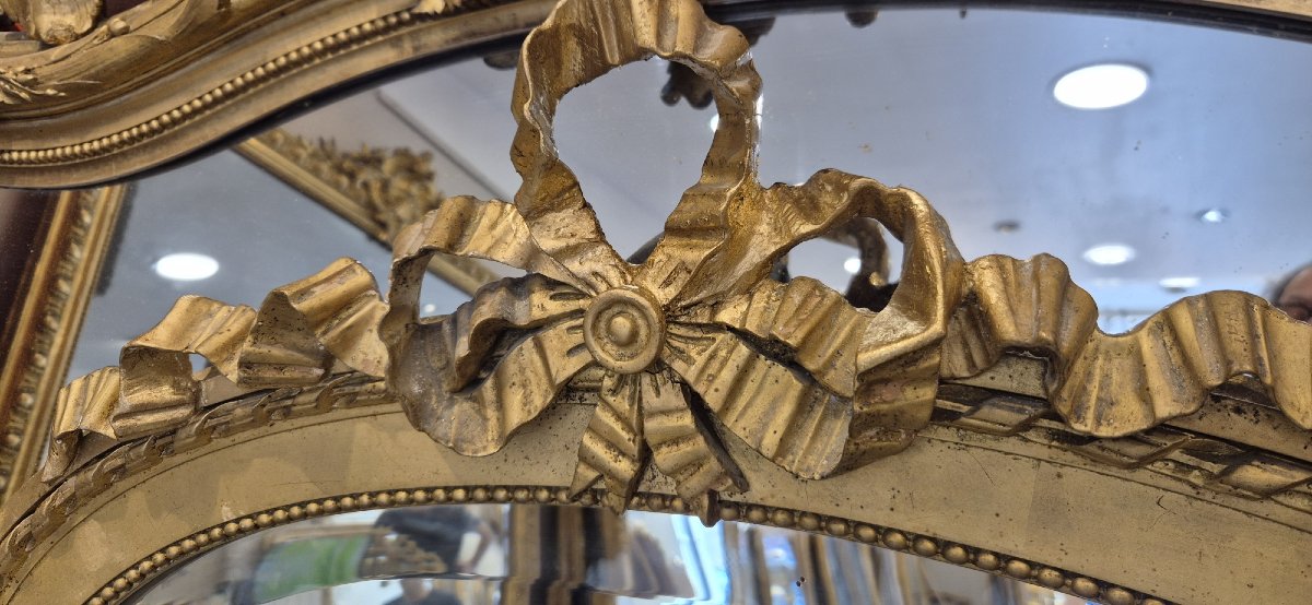 Miroir Napoléon III  doré 102*155cm-photo-2