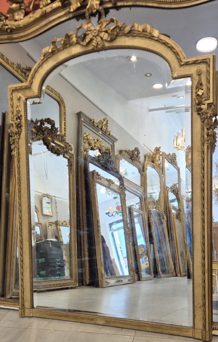 Miroir Napoléon III  doré 102*155cm