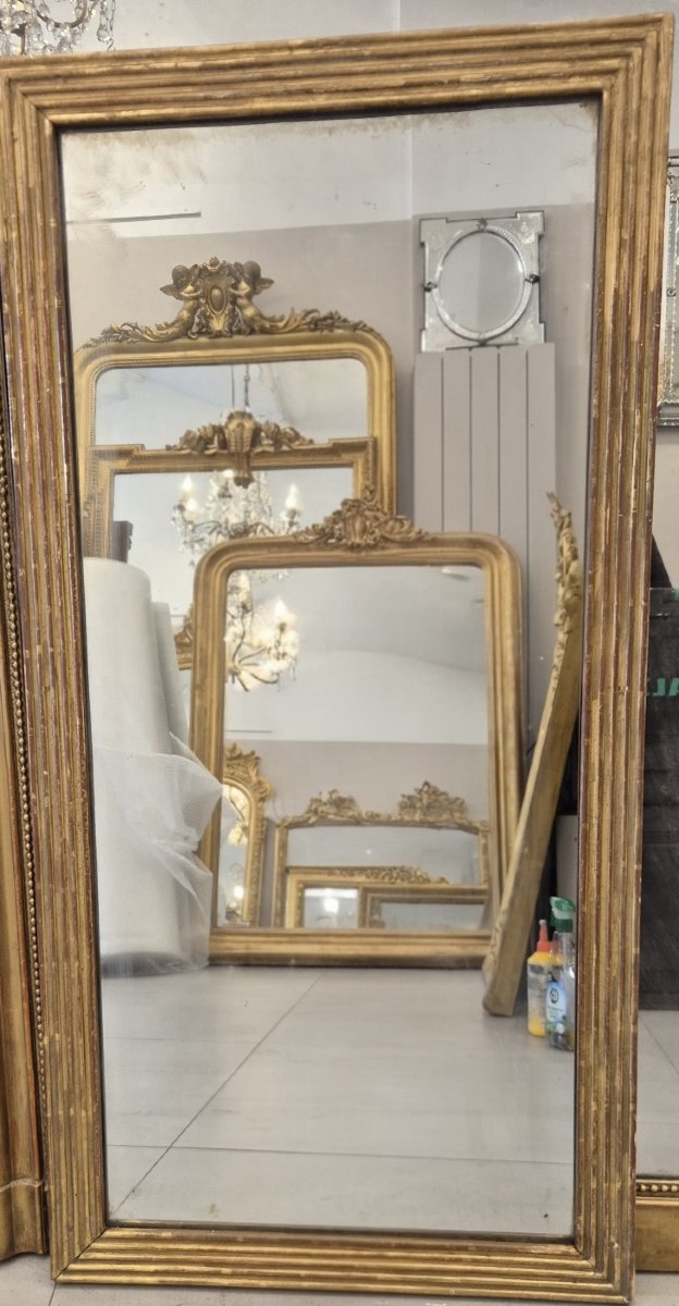 Miroir Directoire doré époque 57*114cm