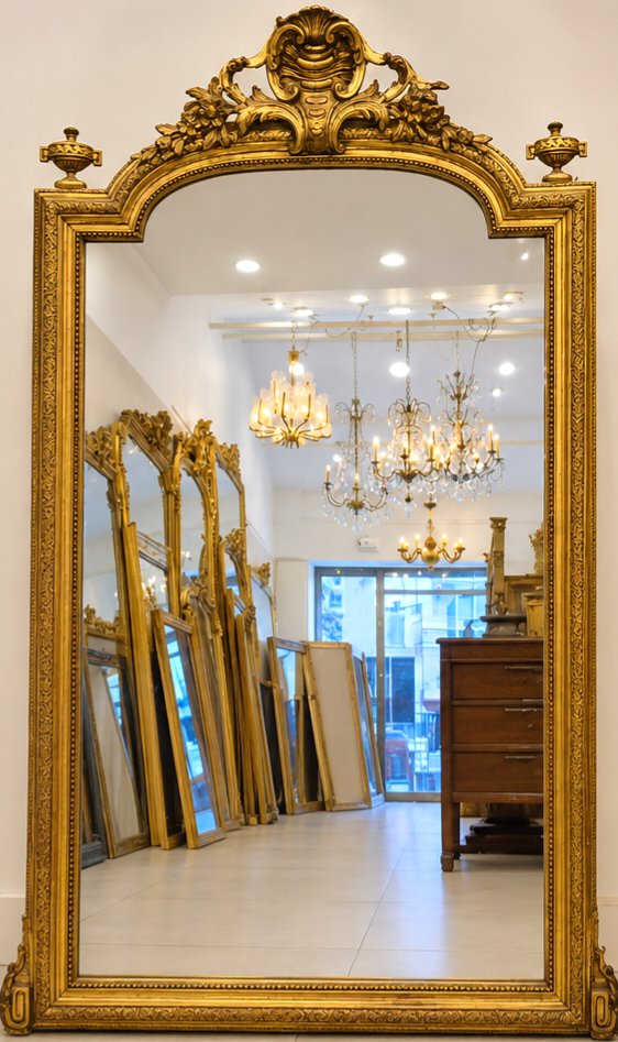 Miroir Napoléon III   doré 90*150cm