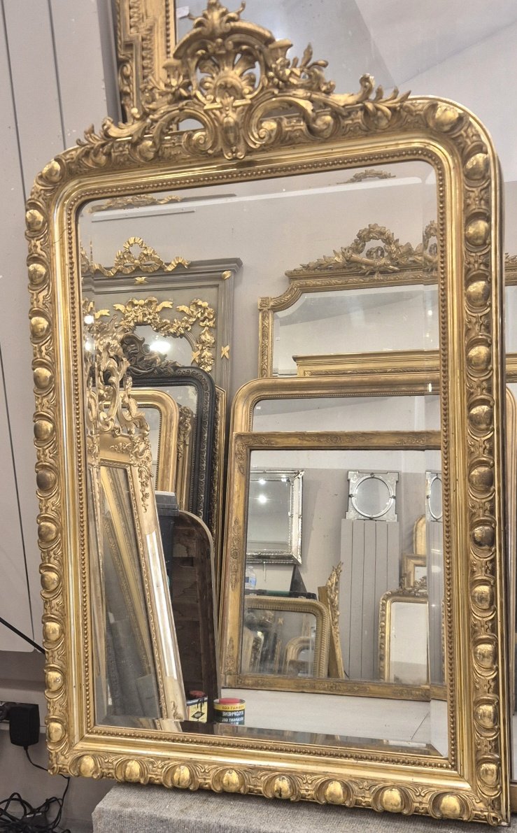 Miroir Napoléon III  ancien doré 80*120cm-photo-3