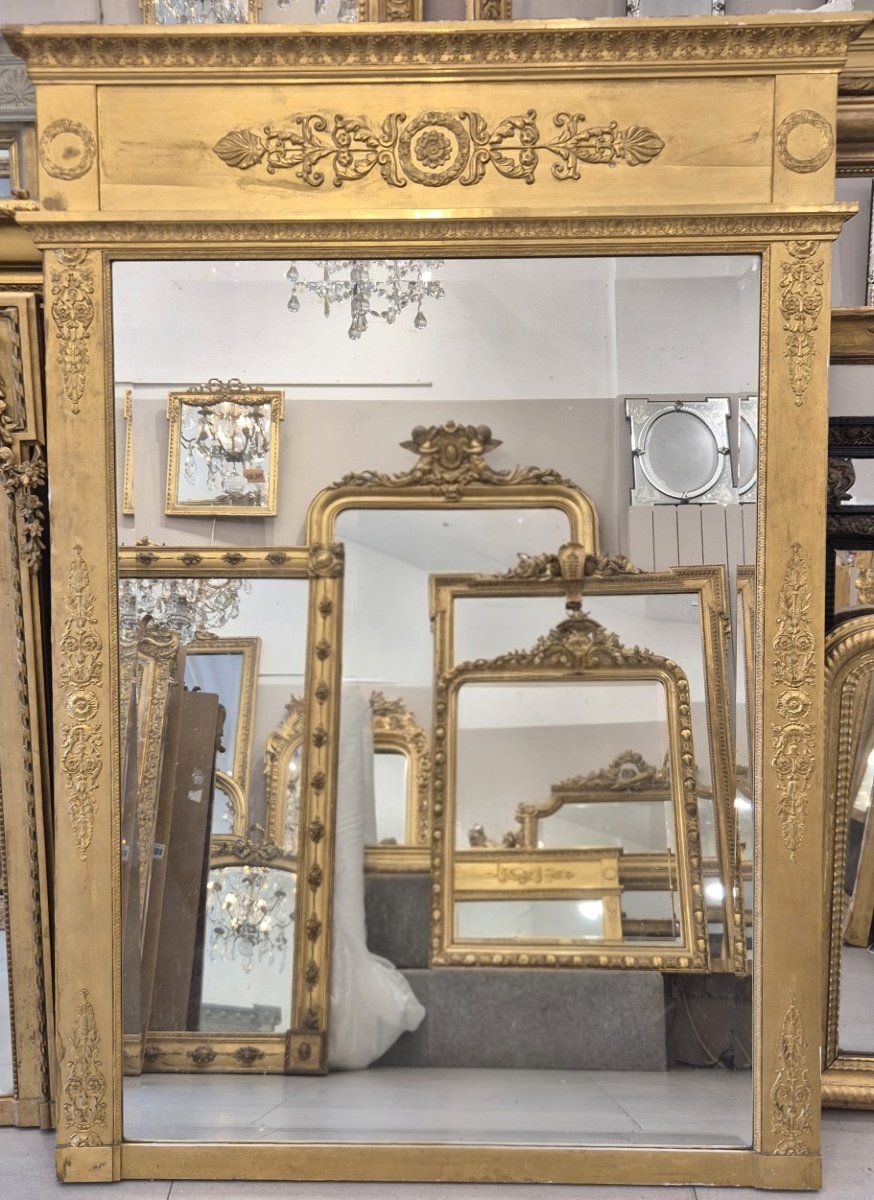 Empire-style Mirror With Antique Beveled Glass, 110 X 163 Cm