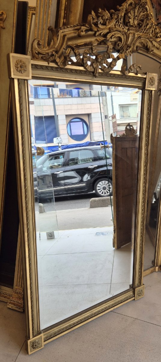 Miroir Louis XVI  noeud glace biseautée 80*145cm -photo-1