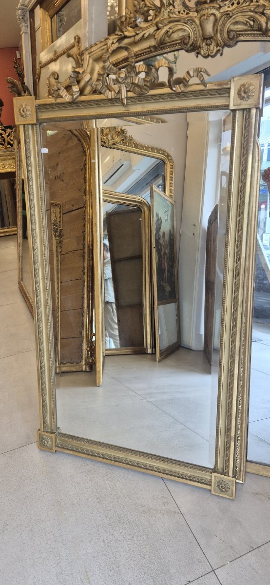 Miroir Louis XVI  noeud glace biseautée 80*145cm 