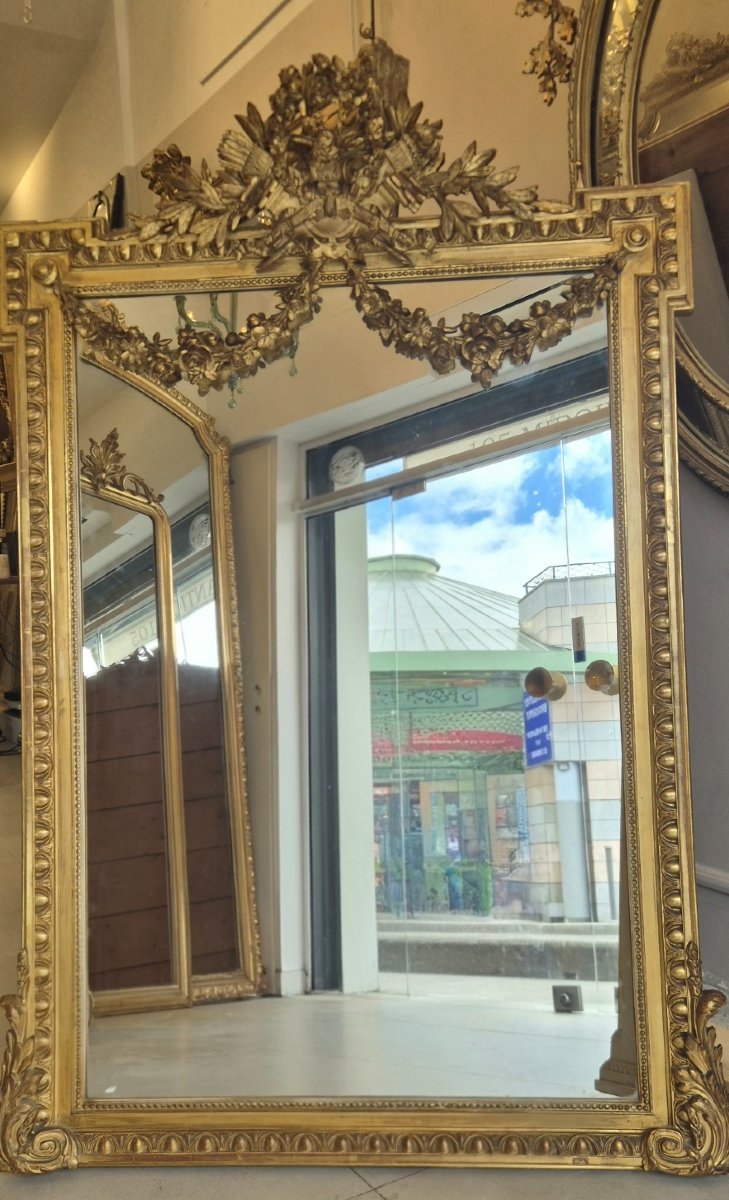 Gilded Napoleon III Mirror   104/150 Cm-photo-1