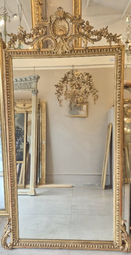 Large Gilded Napoleon III-era Mirror, 110 X 200 Cm