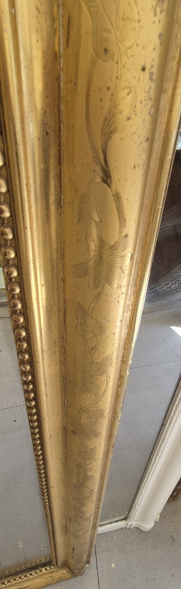 Miroir Louis Philippe cartouche  rectangulaire mercure  102*155cm-photo-2
