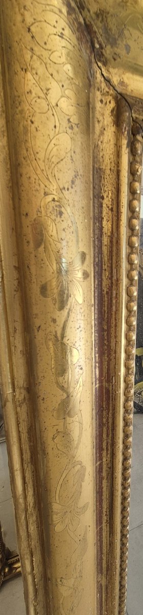 Miroir Louis Philippe cartouche  rectangulaire mercure  102*155cm-photo-4