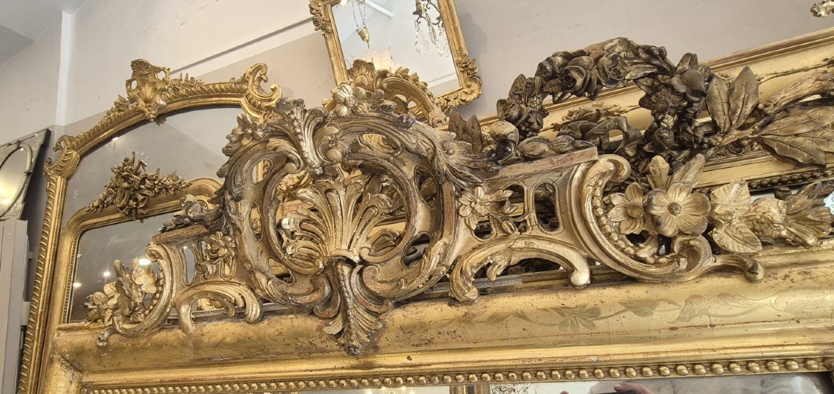 Miroir Louis Philippe cartouche  rectangulaire mercure  102*155cm-photo-1