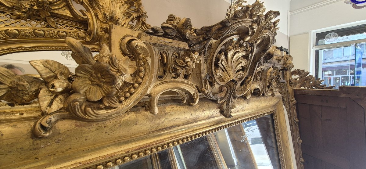 Miroir Louis Philippe cartouche  rectangulaire mercure  102*155cm-photo-2