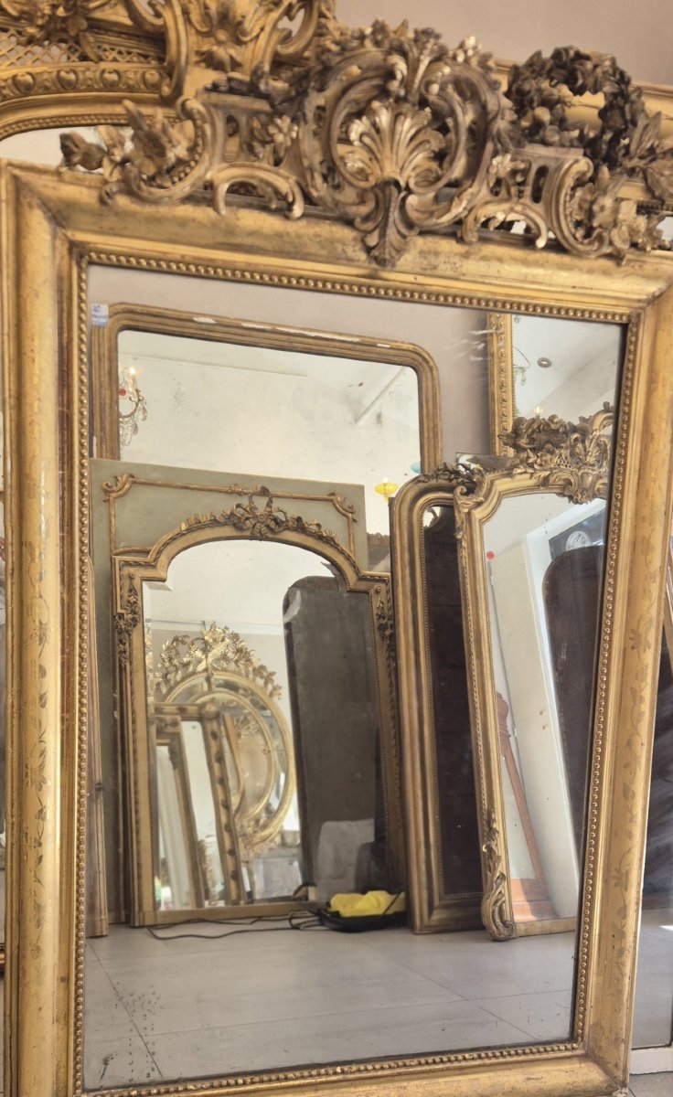 Miroir Louis Philippe cartouche  rectangulaire mercure  102*155cm-photo-3