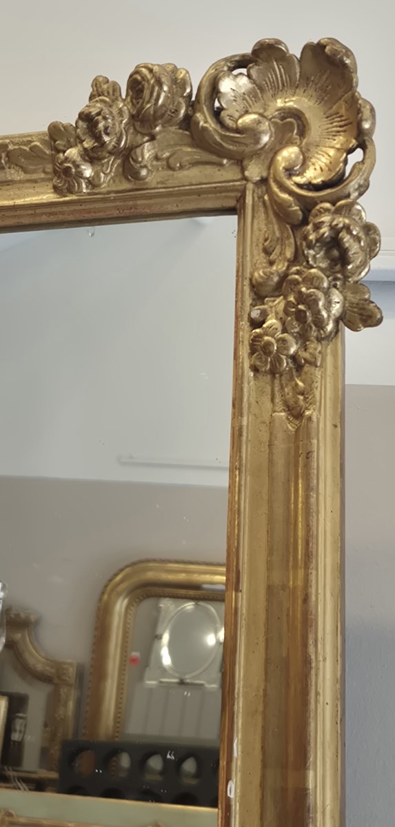 Charles X Gilded Mirror, 47 X 57 Cm-photo-2