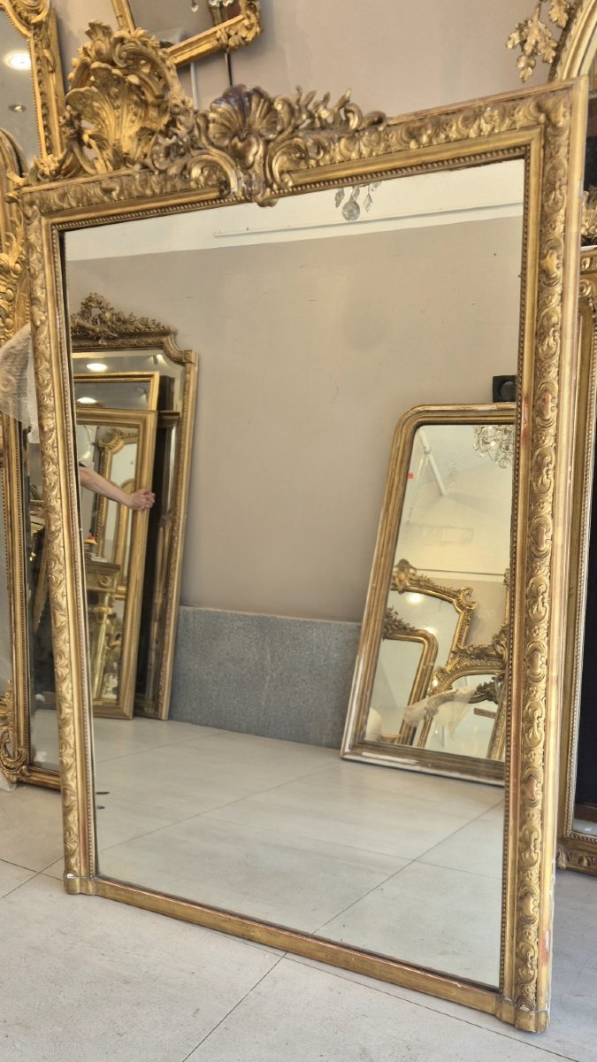 Miroir Napoléon  III doré 122*170cm-photo-2