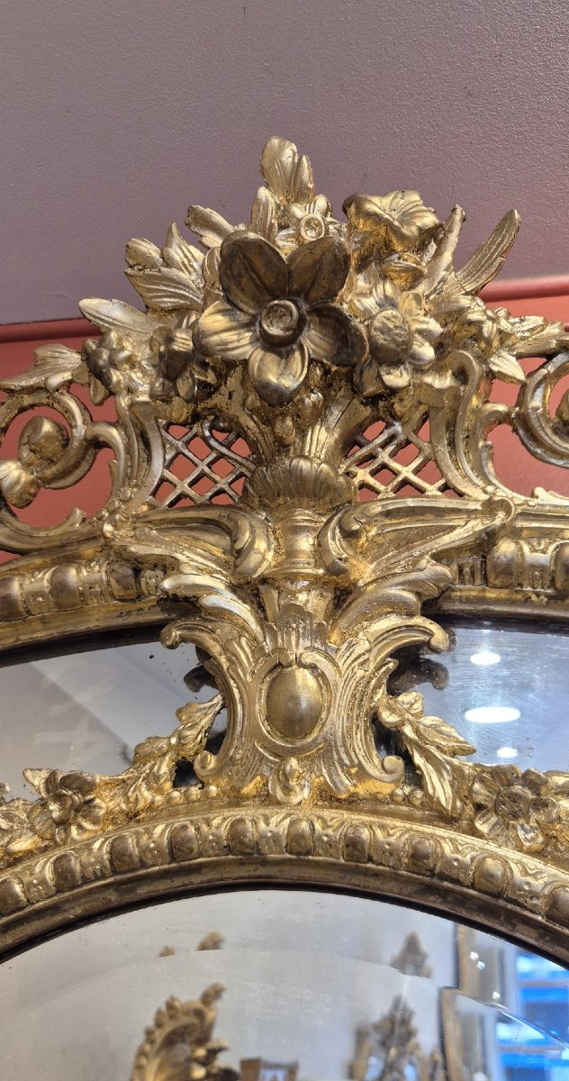 Antique Beveled Mirror With Glazing Beads, 90 X 125 Cm-photo-3