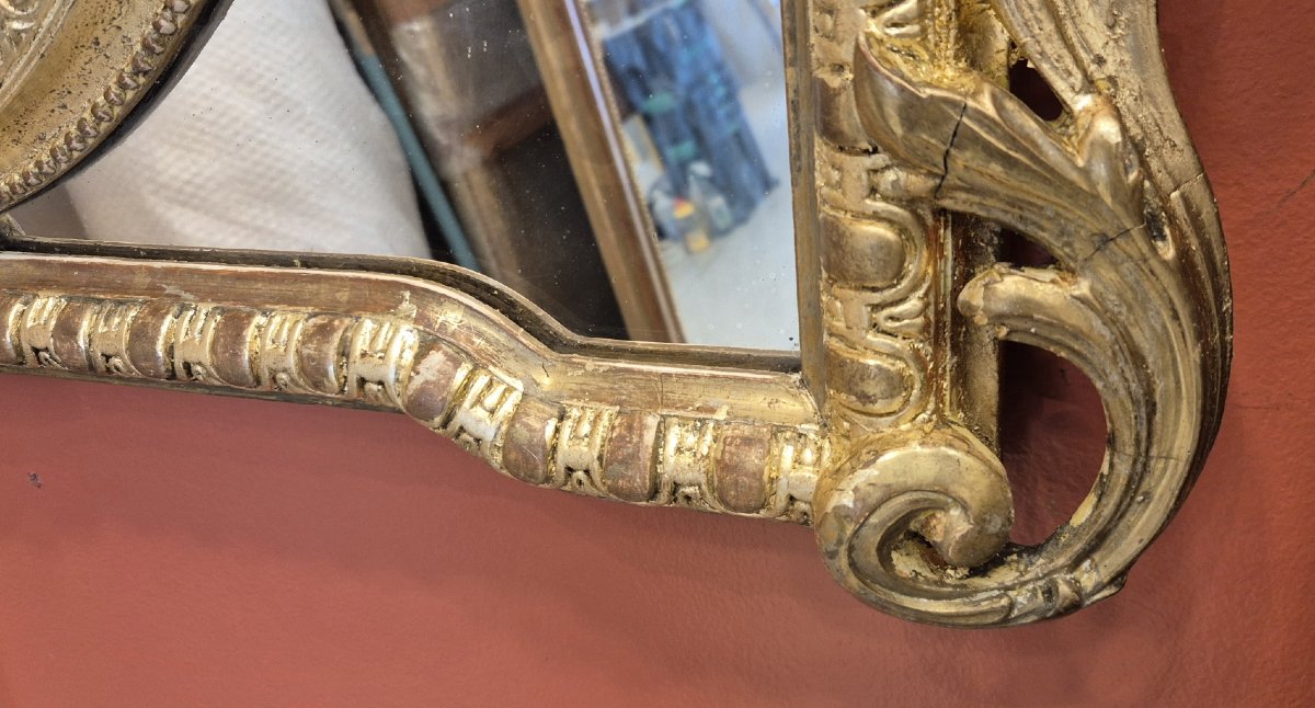 Antique Beveled Mirror With Glazing Beads, 90 X 125 Cm-photo-3