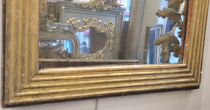 Miroir ancien Directoire doré  58*78cm-photo-3