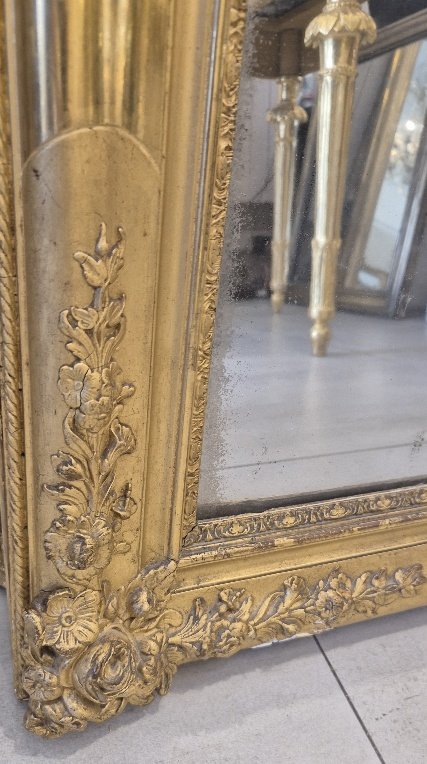 Antique Gilded "mercure" Mirror, 128 X 150 Cm-photo-2