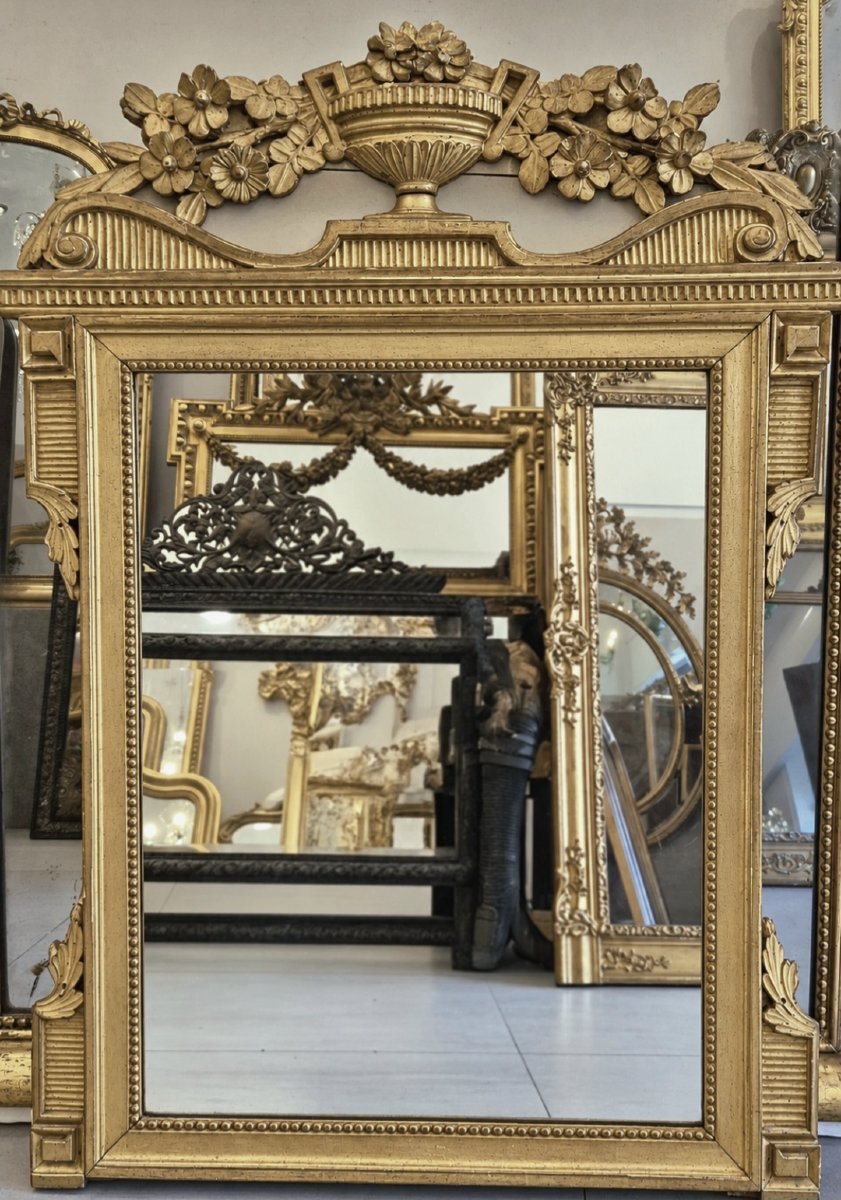 Gilded Louis XVI-style Mirror, 78 X 105 Cm