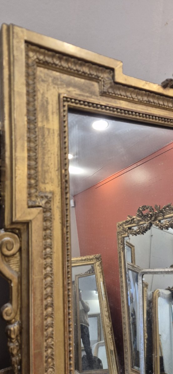 Grand miroir ancien Louis XVI doré  110*198cm-photo-4
