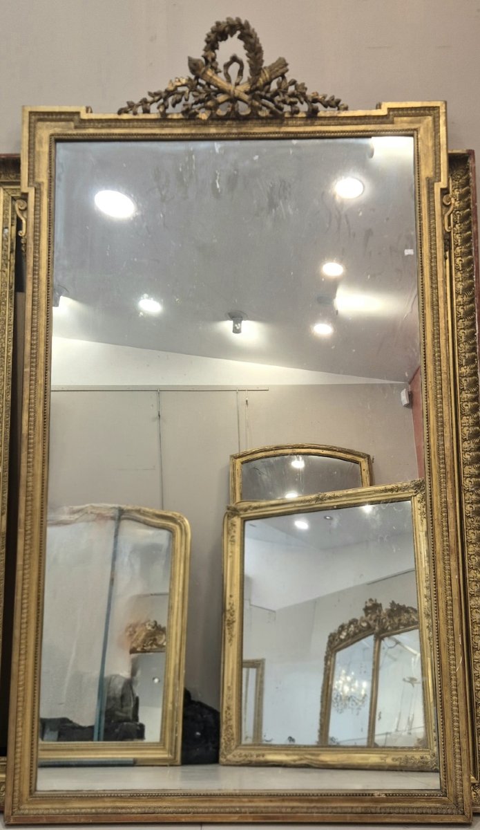 Grand miroir ancien Louis XVI doré  110*198cm