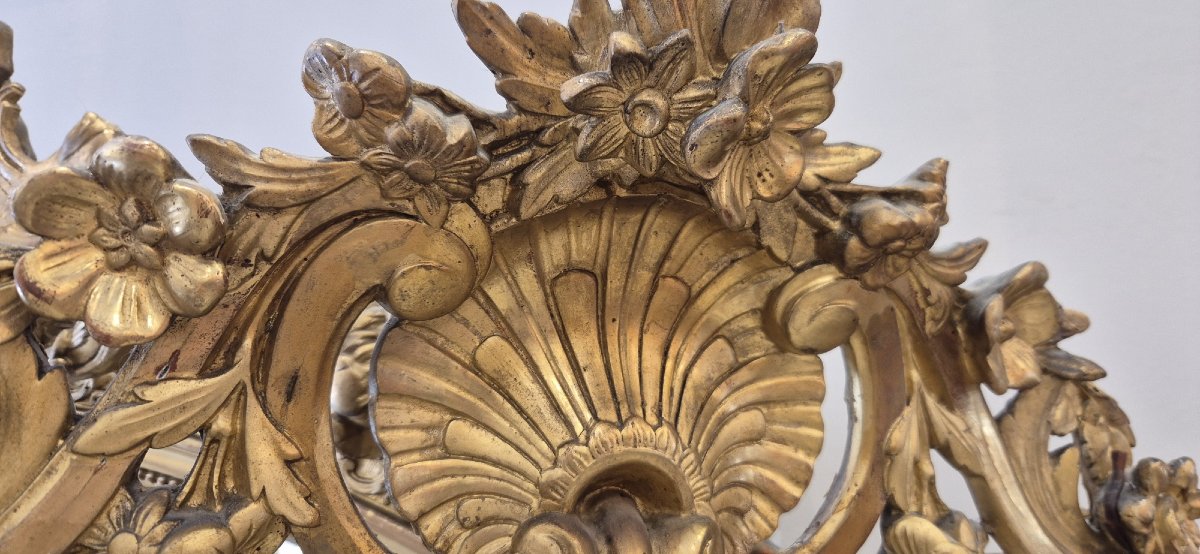 Miroir Napoléon III  doré   75/190cm-photo-2