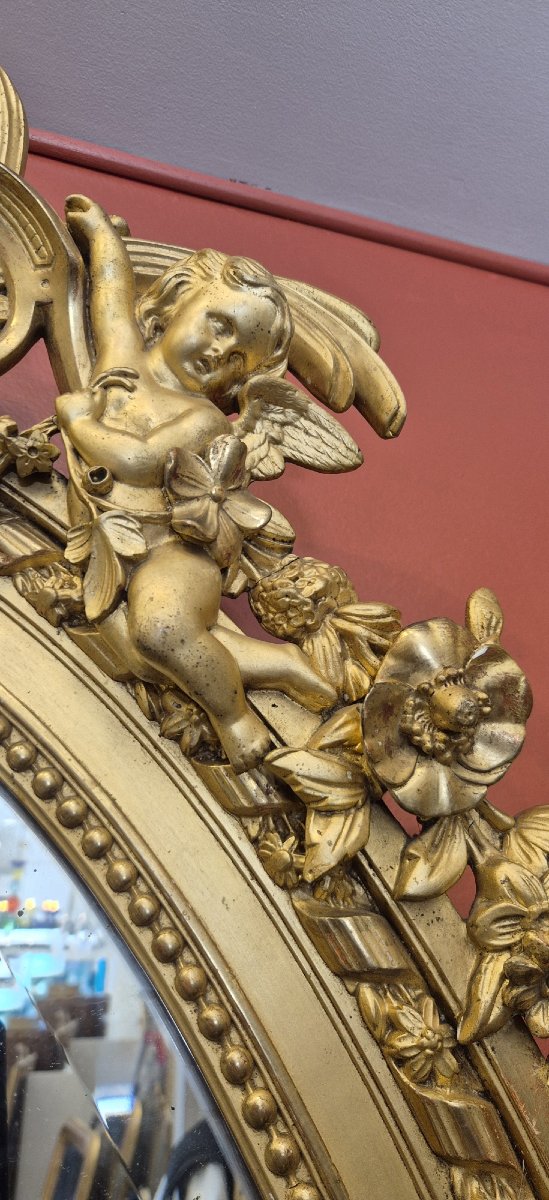 Miroir ovale Napoléon III époque   85*135cm-photo-3