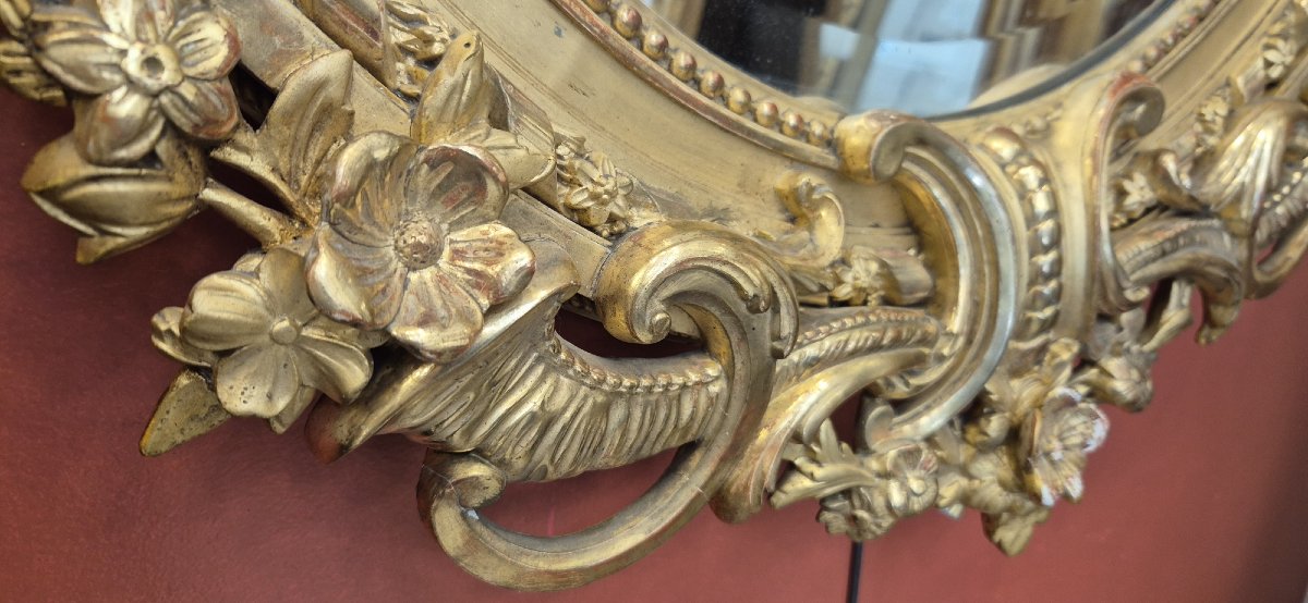Miroir ovale Napoléon III époque   85*135cm-photo-4