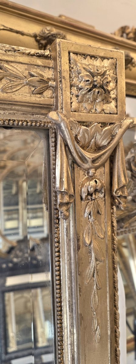 Miroir Napoleon III doré ancien  110*182CM-photo-4