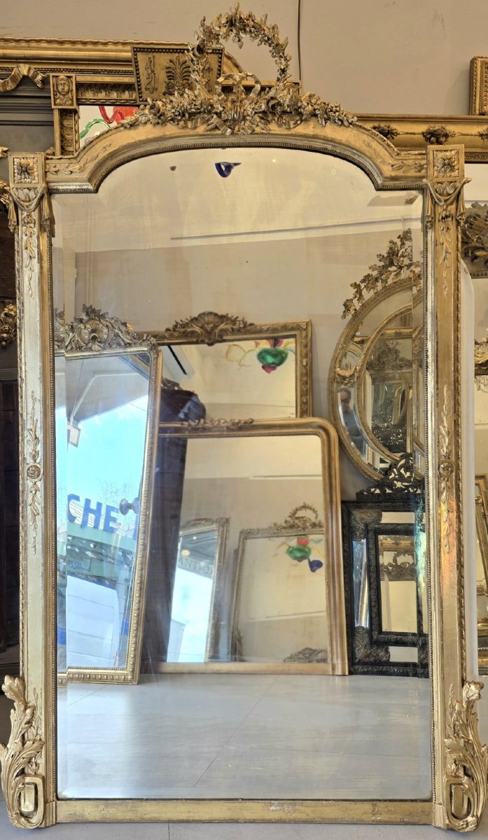 Miroir Napoleon III doré ancien  110*182CM
