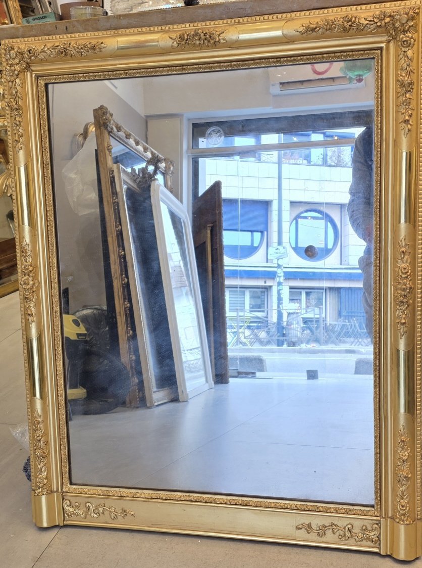 Miroir ancien Restauration doré  77*97cm-photo-1