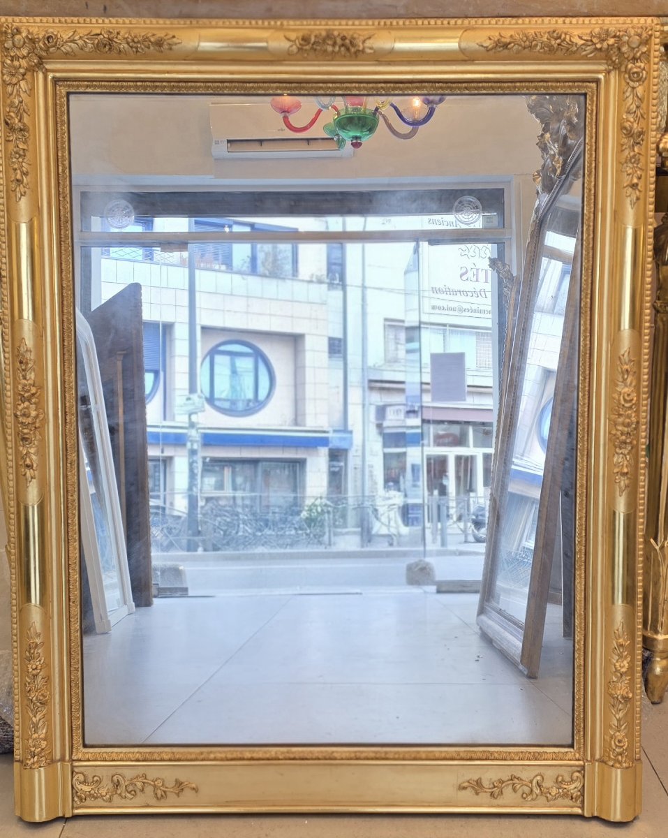 Miroir ancien Restauration doré  77*97cm