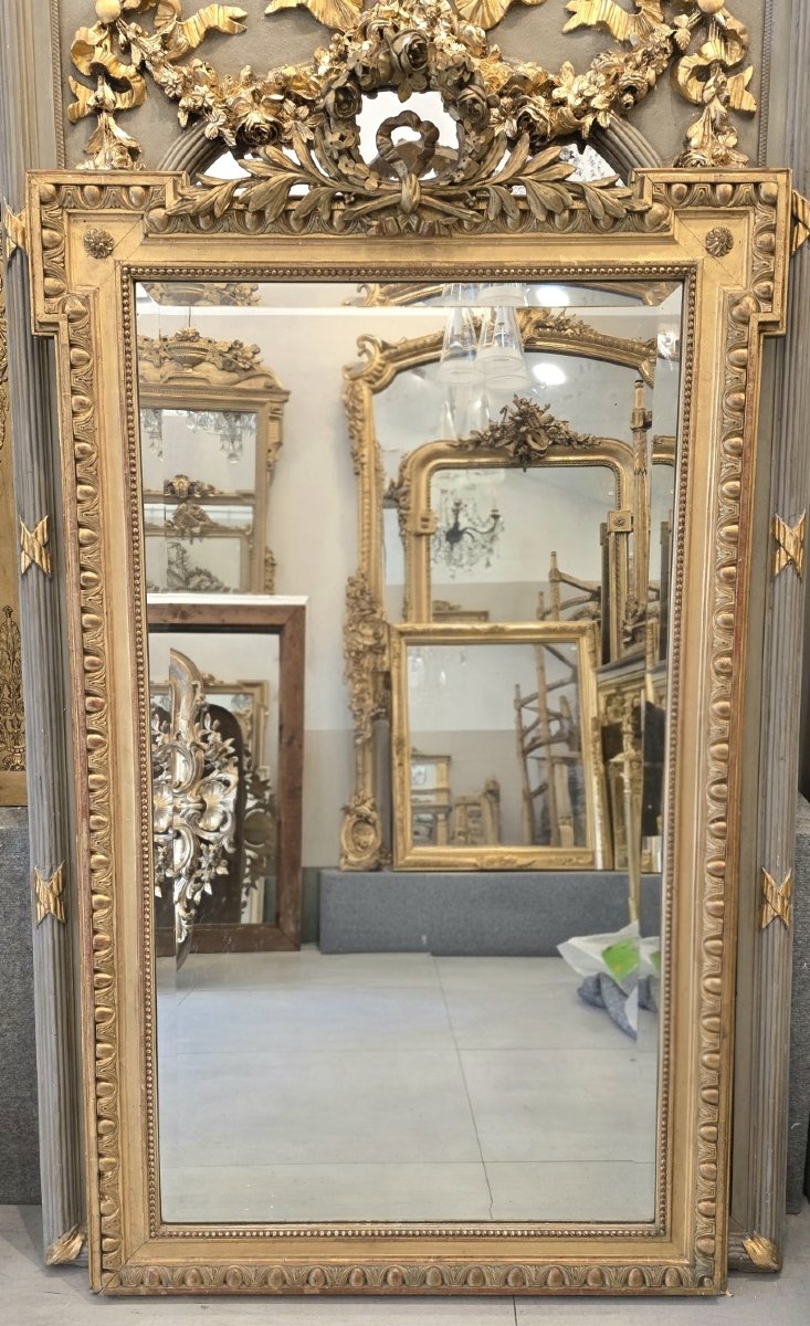 Miroir Napoleon III ancien biseauté  90*153cm-photo-1
