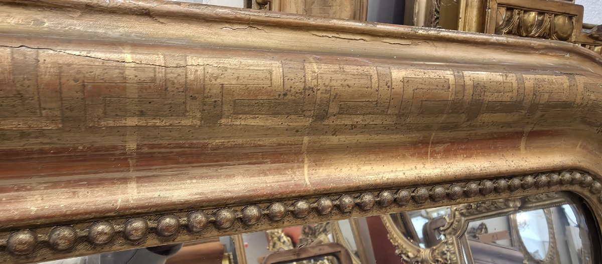 Antique Gilded Louis Philippe Mirror, 96 X 140 Cm-photo-4